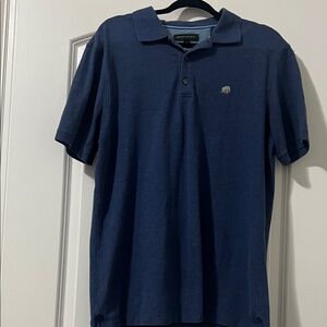 Men’s Lg Banana Republic polo shirt heatherd blue GUC